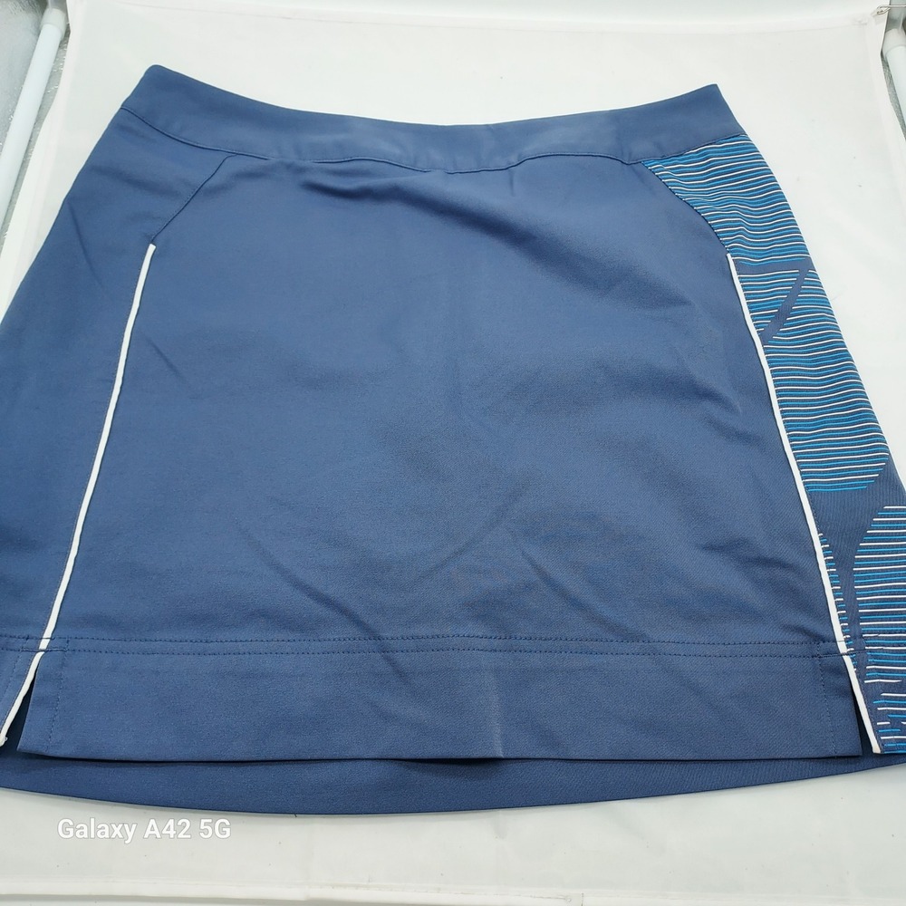 Adidas ClimaCool Womens Blue Golf Skort Striped Graphic Athletic Skirt Size 6